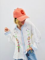 Chemise En Gaze De Coton Brodée Détails Colorés Esprit Bohème Chic – Image 2