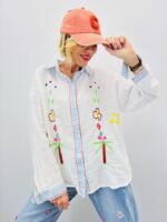 Chemise En Gaze De Coton Brodée Détails Colorés Esprit Bohème Chic – Image 3