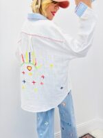 Chemise En Gaze De Coton Brodée Détails Colorés Esprit Bohème Chic – Image 5