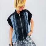 Top / Veste Fine Sans Manches À Détails Dentelle