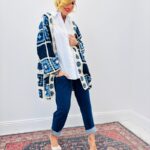 Gilet Long Crochet Bohème Graphique