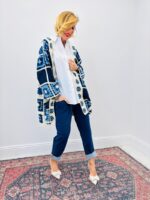 Gilet Long Crochet Bohème Graphique