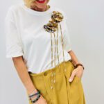 T-Shirt En Coton Avec Détail Fleurs Appliquées