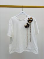 T-Shirt En Coton Avec Détail Fleurs Appliquées – Image 4