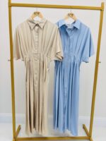 Robe Smockée Fluide En Viscose Et Lin – Image 5