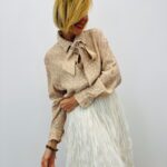 Chemise À Motif Pois Avec Lavallière