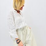 Chemise Brodée Légèrement Transparente En Coton