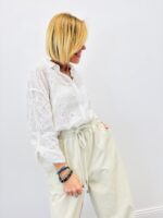 Chemise Brodée Légèrement Transparente En Coton