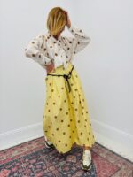 Jupe Midi Motif Pois En Coton Ceinture Contrastée – Image 7