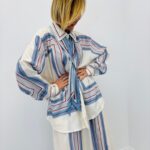 Chemise Oversize À Lavallière Imprimé Graphique