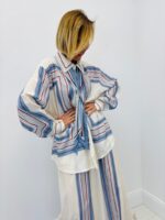 Chemise Oversize À Lavallière Imprimé Graphique