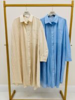 Robe Chemise Plissée Soleil À Coupe Oversize – Image 6