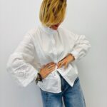 Chemise Brodée À Col Victorien En Coton