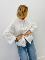 Chemise Brodée À Col Victorien En Coton