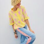 Gilet Manches Courtes Motifs Cœurs