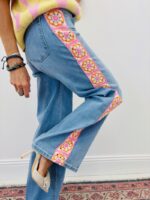 Jean Wide Leg Détail Crochet Esprit Bohème