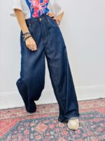 Pantalon Toile De Jean Coupe Palazzo