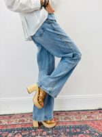 Jean Wide Leg Détail Clous & Boutonnage Décalé – Image 2