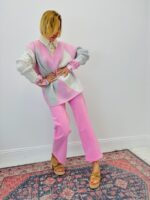 Pull Col V Motif Argyle Élégance Douce – Image 4