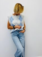 Gilet Motif Argyle Sans Manches – Image 2