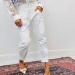 Pantalon Toile De Jeans Coupe Baggy Détail Patch