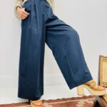 Pantalon Large Rayé Coupe Tailoring