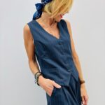 Gilet Tailleur Rayé Coupe Ajustée Esprit Chic Structuré