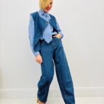 Jean Coupe Balloon En Denim Rayé