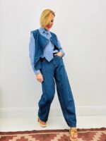 Chemise Rayée Bleu Ciel Avec Cravate Intégrée Esprit Tailoring – Image 5