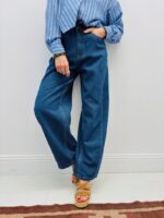 Jean Coupe Balloon En Denim Rayé – Image 4