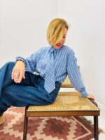 Chemise Rayée Bleu Ciel Avec Cravate Intégrée Esprit Tailoring