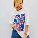 Tee-Shirt Oversize Imprimé Fraises Graphiques