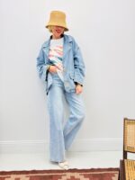 Veste Denim Oversize Bleu Clair Esprit Casual Chic – Image 3