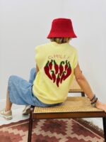 Pull Sans Manches Jaune Pastel Motif “Chilli” – Image 6