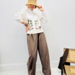 Chemise Blanche Broderies Florales 100% Coton