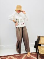 Chemise Blanche Broderies Florales 100% Coton