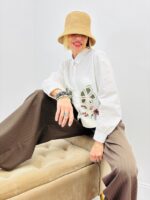 Chemise Blanche Broderies Florales 100% Coton – Image 5