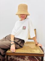 Tee-Shirt Oversize Blanc Broderie “I Love NY”