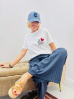 Tee-Shirt Blanc Broderie Cœur Rouge