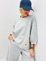 Sweat Coupe Large Gris Chinée Patch “Stay Soft”