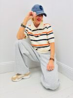 Polo Maille Rayé Col Classique 42% Viscose