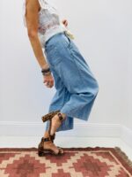 Jean Barrel Court Taille Haute Ceinture Crochet – Image 2