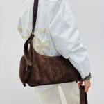 Sac À Main Suédine Multi-Poches Esprit Casual Chic