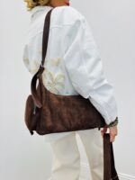 Sac À Main Suédine Multi-Poches Esprit Casual Chic