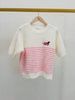 Pull Maille Douce Rayures Rose Pastel – Image 2