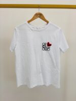 Tee-Shirt Blanc Broderie Cœur Rouge – Image 2