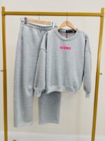 Pantalon Jogging Coupe Large Gris Chinée – Image 2