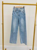 Jean Wide Leg Denim Clair Coupe Fluide – Image 2