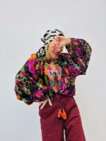 Blouse Col Perlé Imprimé Floral Intense - GOLD&SILVER