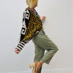 Blouse Imprimé Graphique & Col Lacé Bohème - GOLD&SILVER